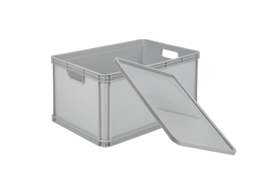 Pojemnik transport box 64 l jasnopopielaty robert 60 x 40 x 32 cm keeeper z pokrywą